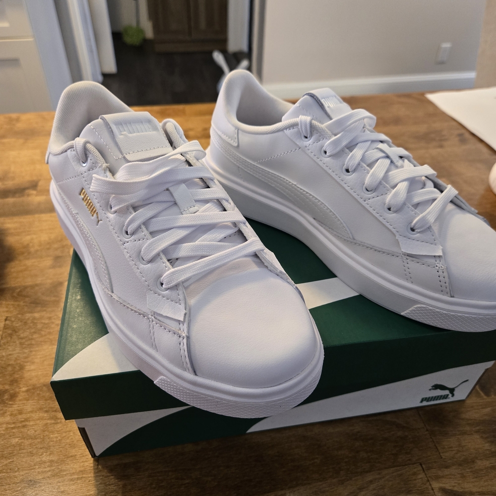 Puma Lajla White Leather Sneakers